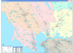 North Bay Metro Area Wall Map Color Cast Style 2024